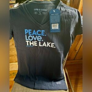 NWT LIFE IS GOOD CRUSHER V NECK TEE SIZE S $45 CND
